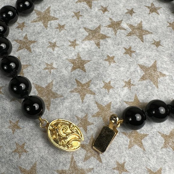 NEW Genuine Onyx Bead Necklace - Picture 3 of 5